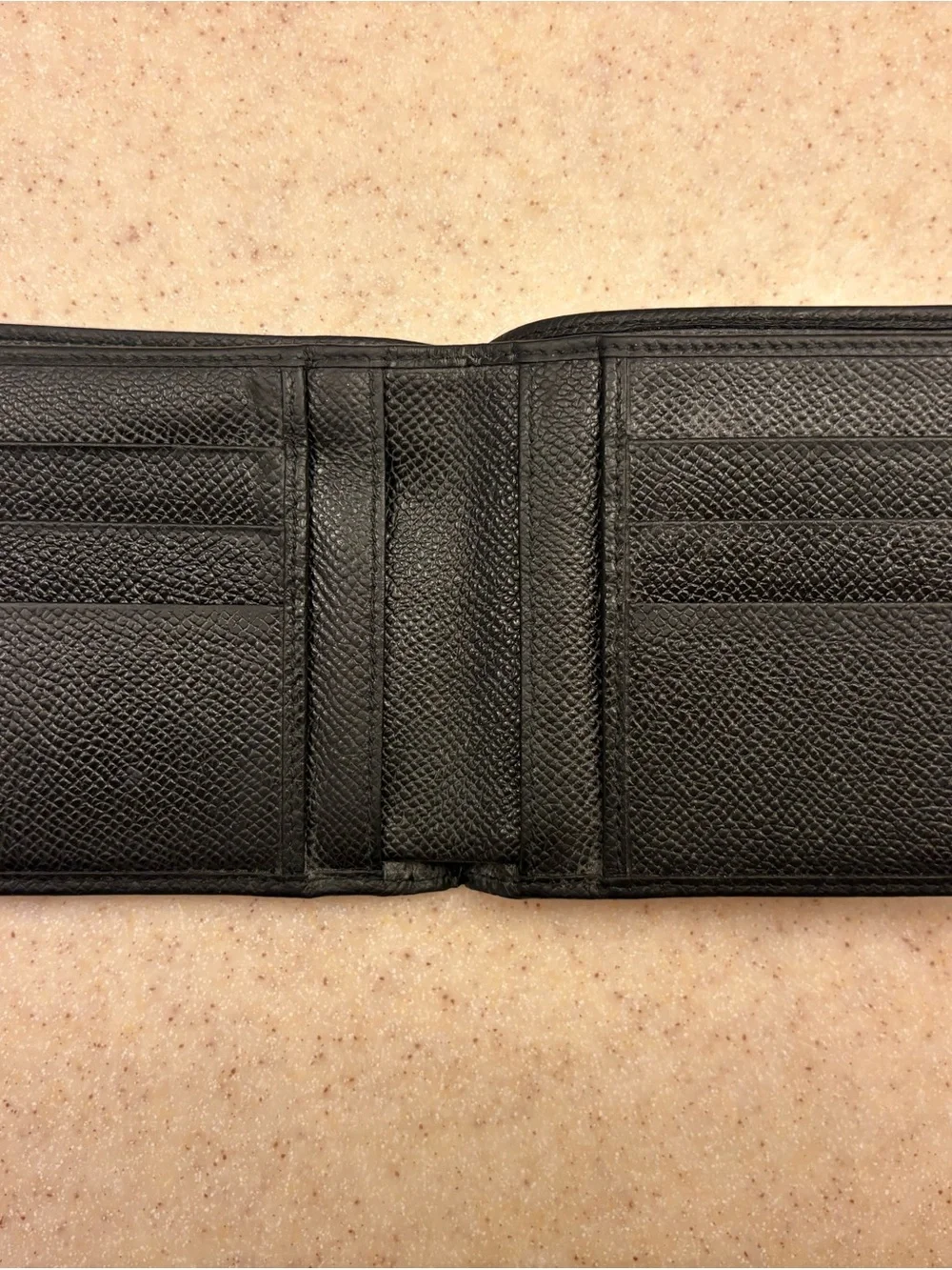 Dolce & Gabbana Black Textured Leather Men's Wallet with Logo Plaque
